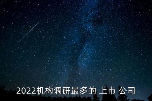 2022機構調研最多的 上市 公司
