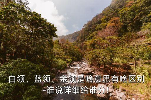  白領(lǐng)、藍領(lǐng)、金領(lǐng)是啥意思有啥區(qū)別~誰說詳細給誰分!