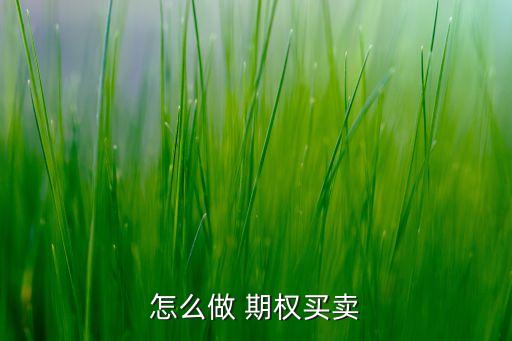 怎么做 期權(quán)買(mǎi)賣(mài)