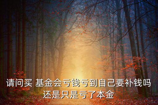 請問買 基金會虧錢虧到自己要補錢嗎還是只是虧了本金