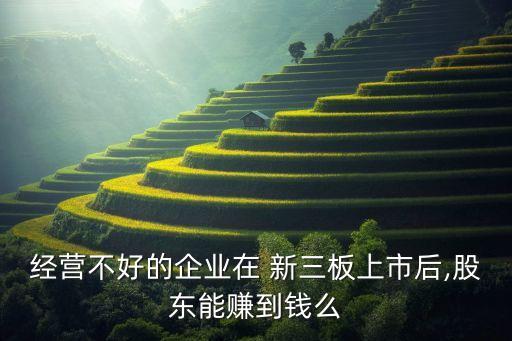 經(jīng)營(yíng)不好的企業(yè)在 新三板上市后,股東能賺到錢(qián)么