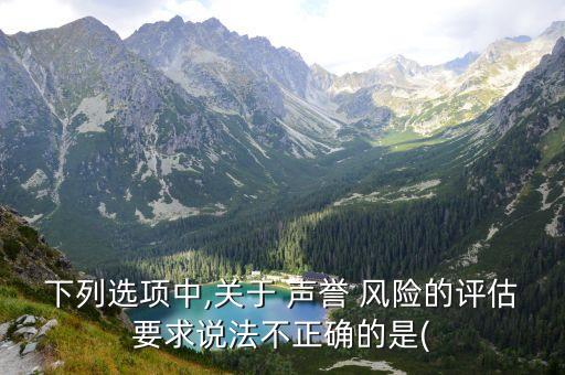 下列選項(xiàng)中,關(guān)于 聲譽(yù) 風(fēng)險(xiǎn)的評(píng)估要求說(shuō)法不正確的是(