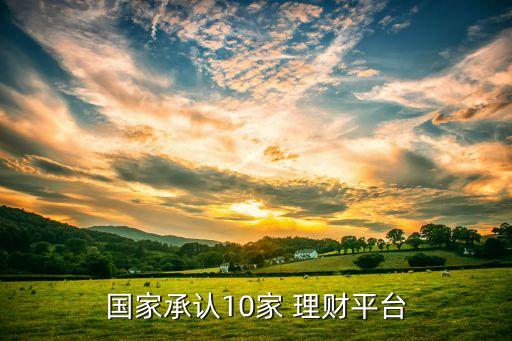 國家承認(rèn)10家 理財(cái)平臺