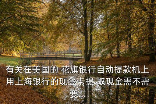 有關(guān)在美國的 花旗銀行自動提款機(jī)上用上海銀行的現(xiàn)金卡提 取現(xiàn)金需不需要...
