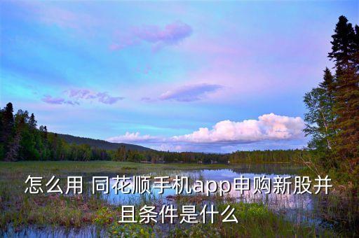 怎么用 同花順手機(jī)app申購(gòu)新股并且條件是什么