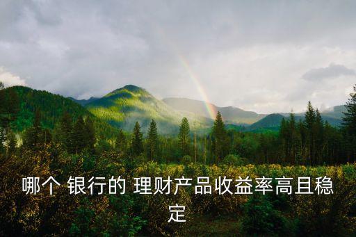 哪個 銀行的 理財(cái)產(chǎn)品收益率高且穩(wěn)定