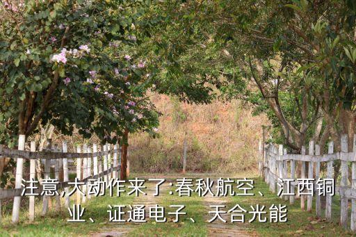 注意,大動作來了:春秋航空、江西銅業(yè)、證通電子、天合光能