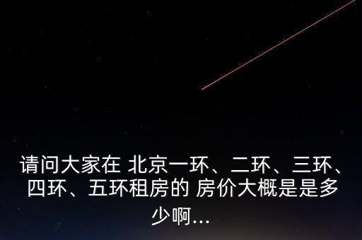 請(qǐng)問大家在 北京一環(huán)、二環(huán)、三環(huán)、 四環(huán)、五環(huán)租房的 房?jī)r(jià)大概是是多少啊...