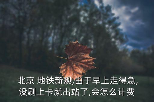  北京 地鐵新規(guī),由于早上走得急,沒(méi)刷上卡就出站了,會(huì)怎么計(jì)費(fèi)
