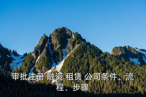 審批注冊 融資 租賃 公司條件、流程、步驟
