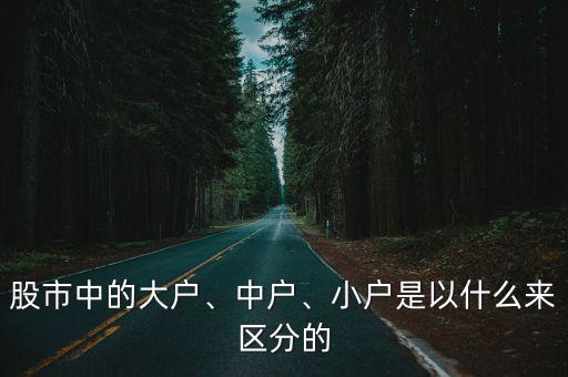 股市中的大戶、中戶、小戶是以什么來區(qū)分的