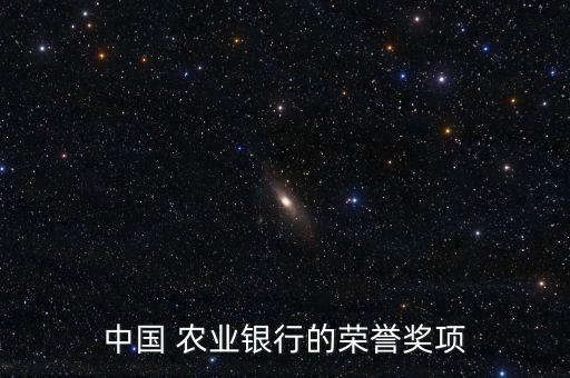 中國 農業(yè)銀行的榮譽獎項