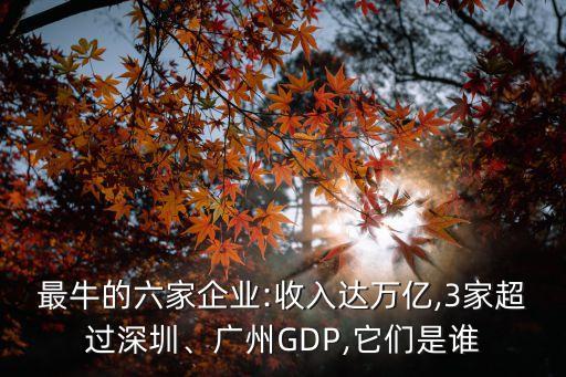 最牛的六家企業(yè):收入達萬億,3家超過深圳、廣州GDP,它們是誰