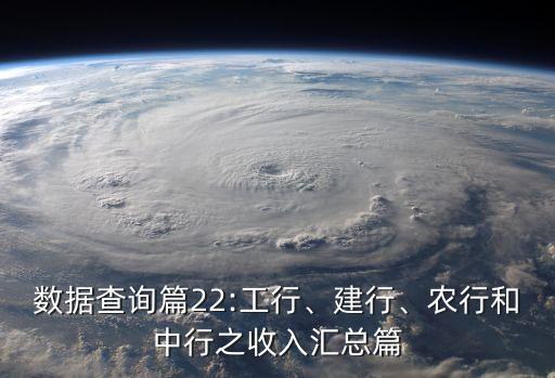 數(shù)據(jù)查詢篇22:工行、建行、農(nóng)行和中行之收入?yún)R總篇