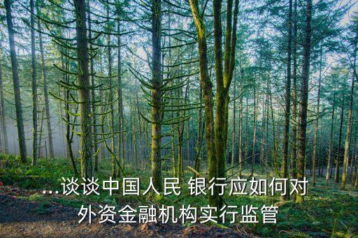 ...談?wù)勚袊嗣?銀行應(yīng)如何對 外資金融機(jī)構(gòu)實(shí)行監(jiān)管