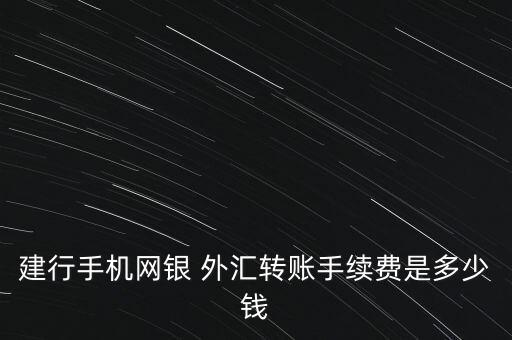建行手機(jī)網(wǎng)銀 外匯轉(zhuǎn)賬手續(xù)費(fèi)是多少錢