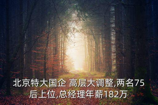 北京特大國(guó)企 高層大調(diào)整,兩名75后上位,總經(jīng)理年薪182萬(wàn)
