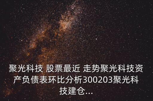 聚光科技 股票最近 走勢(shì)聚光科技資產(chǎn)負(fù)債表環(huán)比分析300203聚光科技建倉(cāng)...