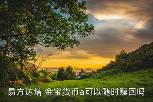 易方達(dá)增 金寶貨幣a可以隨時贖回嗎