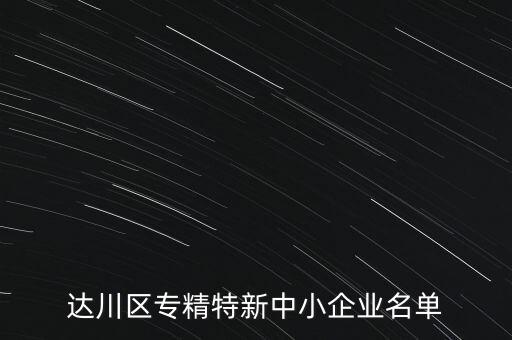達(dá)川區(qū)專(zhuān)精特新中小企業(yè)名單