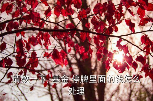 請(qǐng)教一下, 基金 停牌里面的錢(qián)怎么處理
