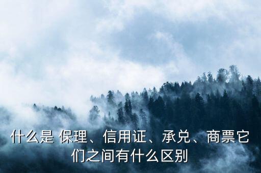 什么是 保理、信用證、承兌、商票它們之間有什么區(qū)別