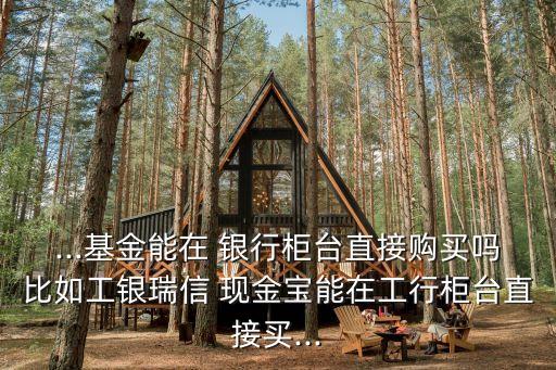 ...基金能在 銀行柜臺(tái)直接購買嗎比如工銀瑞信 現(xiàn)金寶能在工行柜臺(tái)直接買...