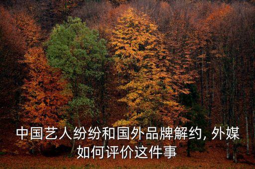 中國藝人紛紛和國外品牌解約, 外媒如何評(píng)價(jià)這件事