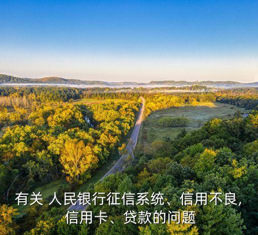 有關(guān) 人民銀行征信系統(tǒng)、信用不良, 信用卡、貸款的問題
