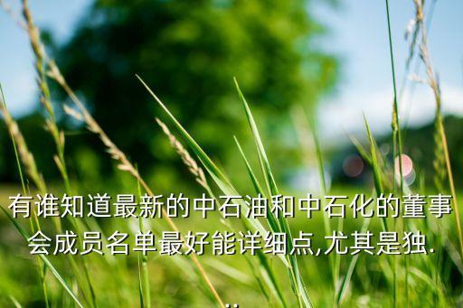 有誰知道最新的中石油和中石化的董事會(huì)成員名單最好能詳細(xì)點(diǎn),尤其是獨(dú)...