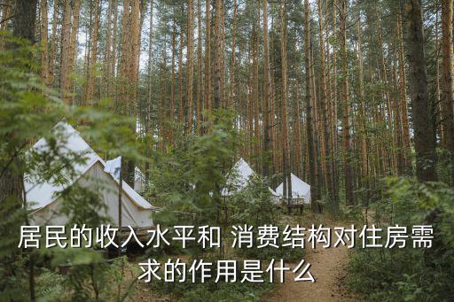 居民的收入水平和 消費結(jié)構(gòu)對住房需求的作用是什么