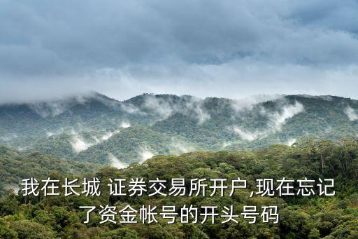 我在長(zhǎng)城 證券交易所開戶,現(xiàn)在忘記了資金帳號(hào)的開頭號(hào)碼
