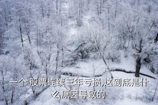 一個 股票連續(xù)三年虧損,這到底是什么原因導致的