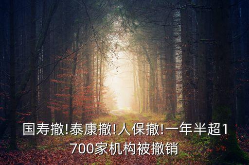 國(guó)壽撤!泰康撤!人保撤!一年半超1700家機(jī)構(gòu)被撤銷(xiāo)
