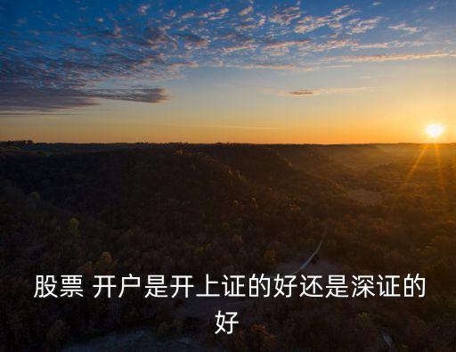  股票 開(kāi)戶是開(kāi)上證的好還是深證的好