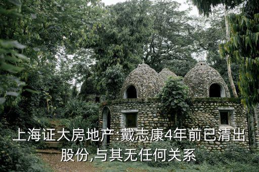 上海證大房地產(chǎn):戴志康4年前已清出股份,與其無任何關系
