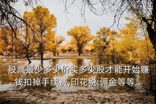  股票最少多少價買多少股才能開始賺錢扣掉手續(xù)費(fèi),印花稅,傭金等等...