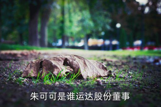 朱可可是誰(shuí)運(yùn)達(dá)股份董事
