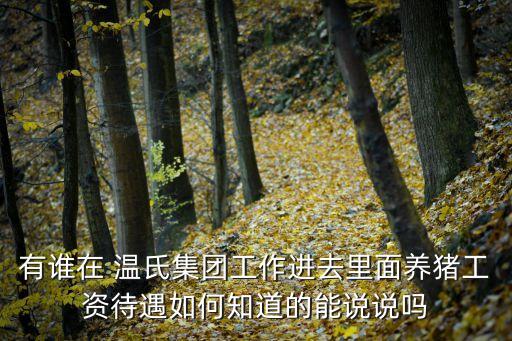 有誰(shuí)在 溫氏集團(tuán)工作進(jìn)去里面養(yǎng)豬工資待遇如何知道的能說(shuō)說(shuō)嗎