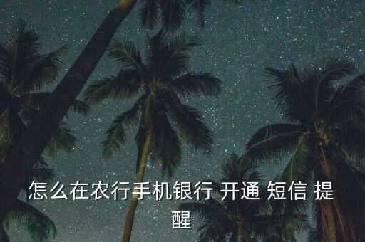 怎么在農(nóng)行手機銀行 開通 短信 提醒