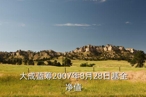  大成藍籌2007年8月28日基全 凈值