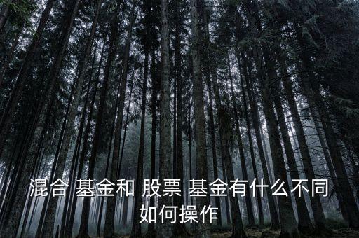 混合型基金和股票型基金的區(qū)別,通常混合型基金比股票型基金的風(fēng)險要