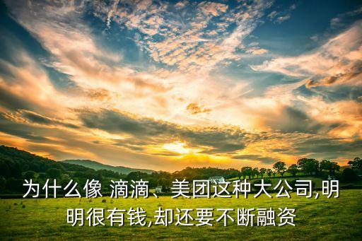 為什么像 滴滴、美團這種大公司,明明很有錢,卻還要不斷融資