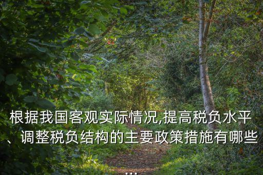 根據(jù)我國客觀實際情況,提高稅負(fù)水平、調(diào)整稅負(fù)結(jié)構(gòu)的主要政策措施有哪些...