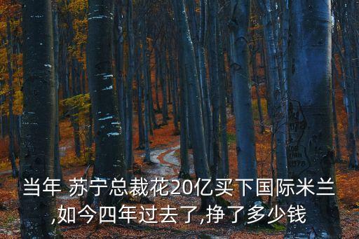 當(dāng)年 蘇寧總裁花20億買下國(guó)際米蘭,如今四年過(guò)去了,掙了多少錢(qián)