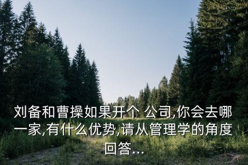 劉備和曹操如果開個(gè) 公司,你會(huì)去哪一家,有什么優(yōu)勢,請從管理學(xué)的角度回答...