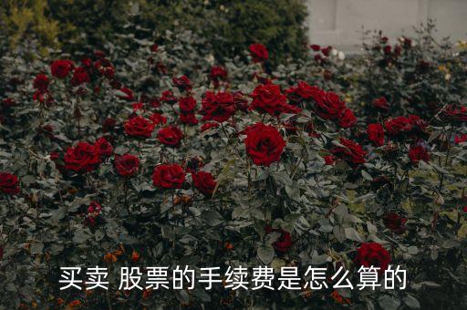 買(mǎi)賣(mài) 股票的手續(xù)費(fèi)是怎么算的