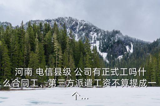  河南 電信縣級 公司有正式工嗎什么合同工、第三方派遣工資不算提成一個...