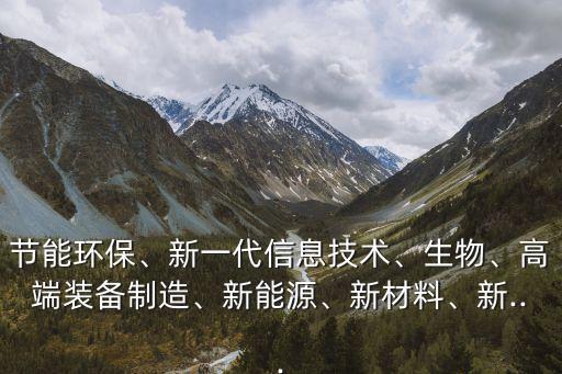 節(jié)能環(huán)保、新一代信息技術(shù)、生物、高端裝備制造、新能源、新材料、新...