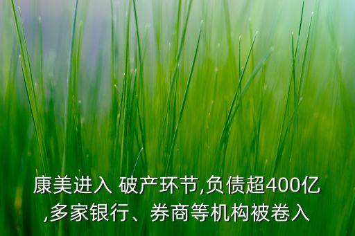 康美進入 破產(chǎn)環(huán)節(jié),負(fù)債超400億,多家銀行、券商等機構(gòu)被卷入